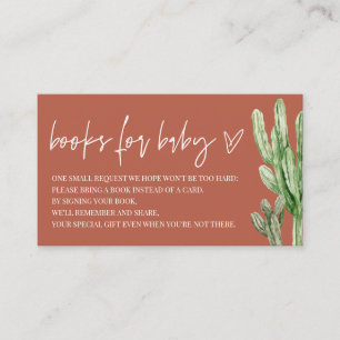 Cartão De Informações Livros de Deserto Neutro em Gênero Cactus Para Beb