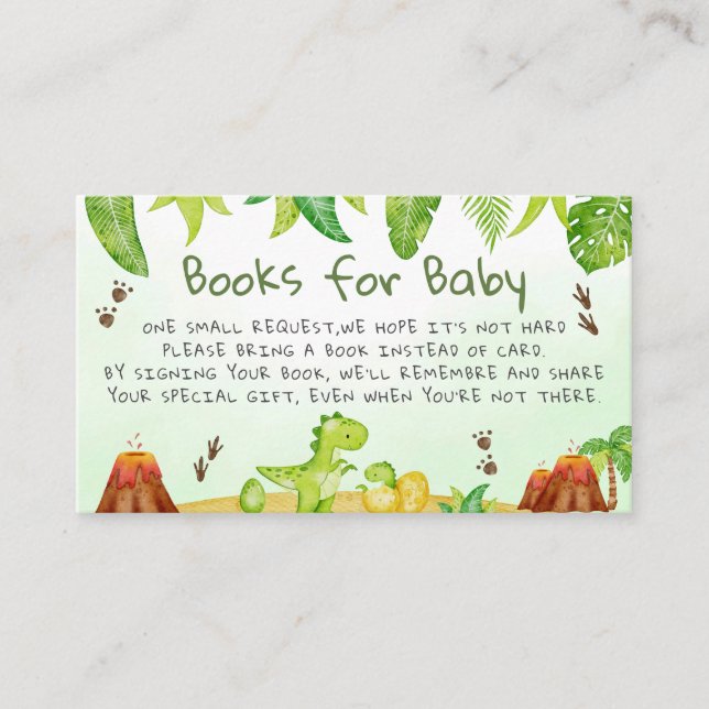 Cartão De Informações Livros de Dinossauros Cachorros Cachorros de Aquar (Frente)