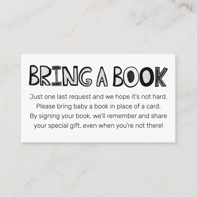 Cartão De Informações Livros De Dólar Para Bebê (Frente)