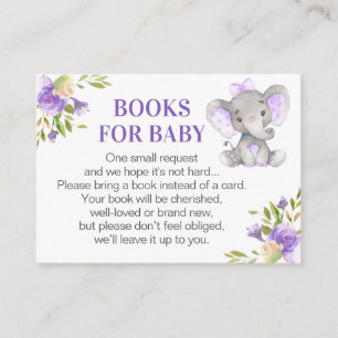 Cartão De Informações Livros de Elefantes de Lavanda para Pedido de Livr