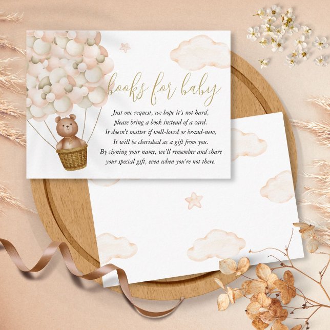 Cartão De Informações Livros De Espera Para Chá de fraldas De Solicitaçã (Bearly Wait Books For Baby Request Baby Shower Enclosure Card)