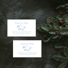 Cartão De Informações Livros de esqui de inverno azul Après Bébé para ch