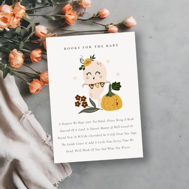 Cartão De Informações Livros de Fantasmas Bonitos de Halloween para Chá  (Criador carregado)