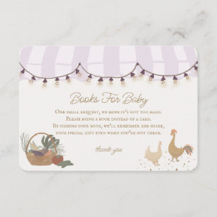 Cartão De Informações Livros de Fazenda para Bebê