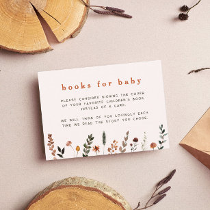 Cartão De Informações Livros de Flor Selvagem de Queda Cura para Bebê