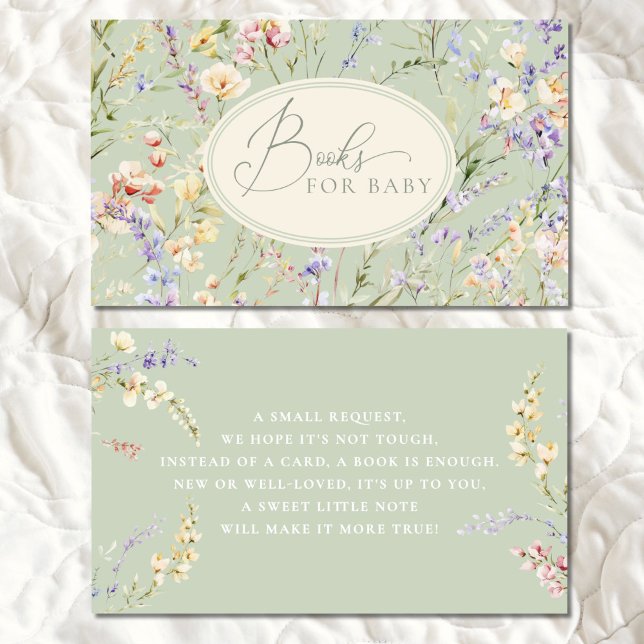 Cartão De Informações Livros De Flor Selvagem Verde Para Bebê (Criador carregado)