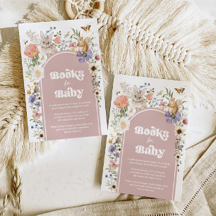 Cartão De Informações Livros de Flor Silvestre Boho Blush para Menina Be