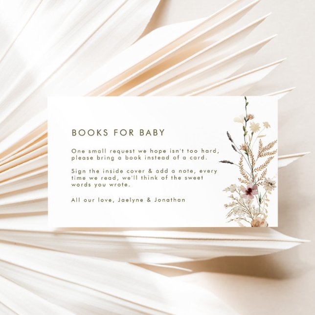 Cartão De Informações Livros de Flores Selvagens para Bebê (Criador carregado)