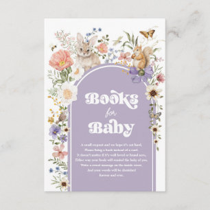 Cartão De Informações Livros de Flores Silvestres de Lavanda para Menina