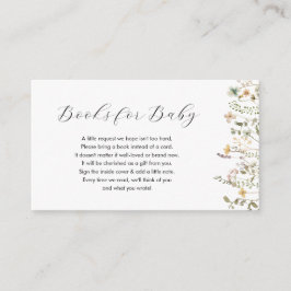 Cartão De Informações Livros de flores silvestres em aquarela para cartã