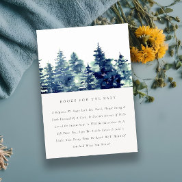 Cartão De Informações Livros De Floresta De Pinheiro De Inverno Para Chá
