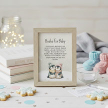 Livros de gêmeos pinguins para Chuveiro de Bebê