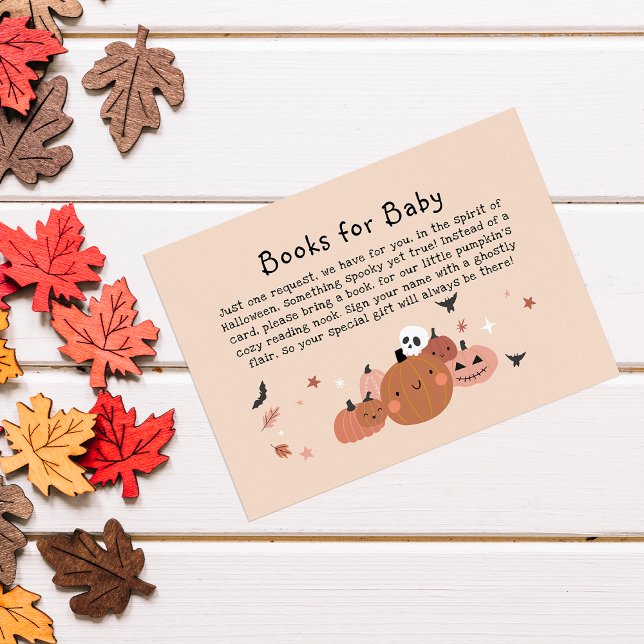 Cartão De Informações Livros de Halloween de Boo Bonito para Bebê (Criador carregado)