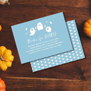 Cartão De Informações Livros de Halloween do Little Boo Blue Boy para o