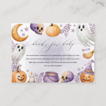 Livros de Halloween em Aquarela para Chá de Bebê
