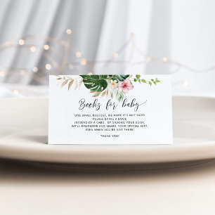 Cartão De Informações Livros de hibisco tropical para a passagem de bebê