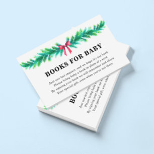 Cartão De Informações Livros de Inverno de Natal para Chá de Bebê