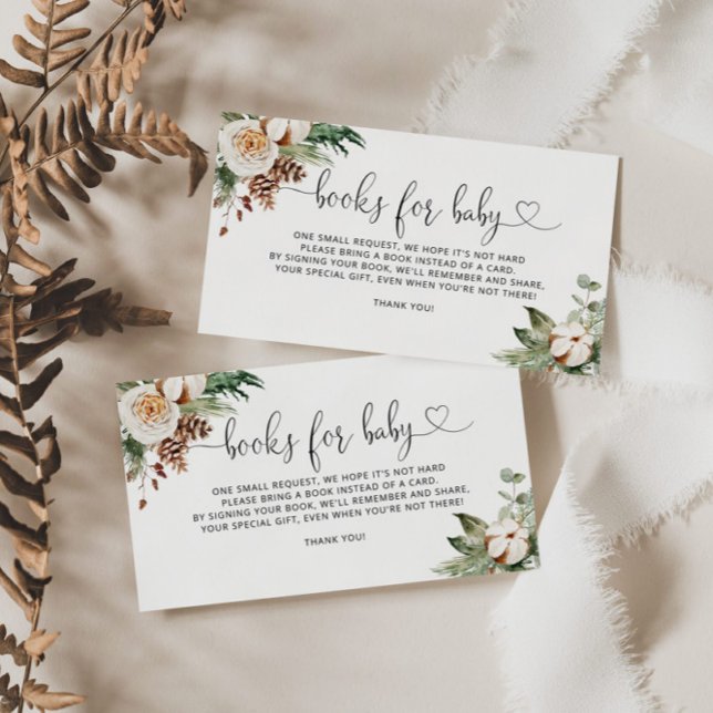 Cartão De Informações Livros de inverno perenes para bilhete de bebê (Criador carregado)