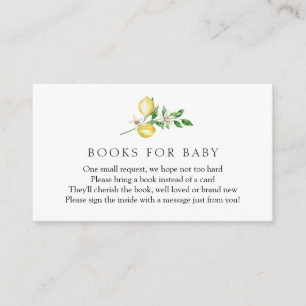 Cartão De Informações Livros de Lemon para Bebê