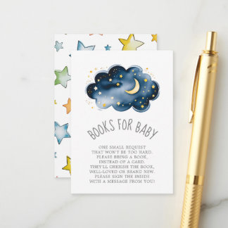 Cartão De Informações Livros de Lua e Estrelas para Placa de Gabinete de