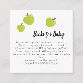 Cartão De Informações Livros de Maçã Verde para Bebê