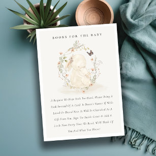 Cartão De Informações Livros De Mãe De Bebê Bonitos E Florais Para Chá d