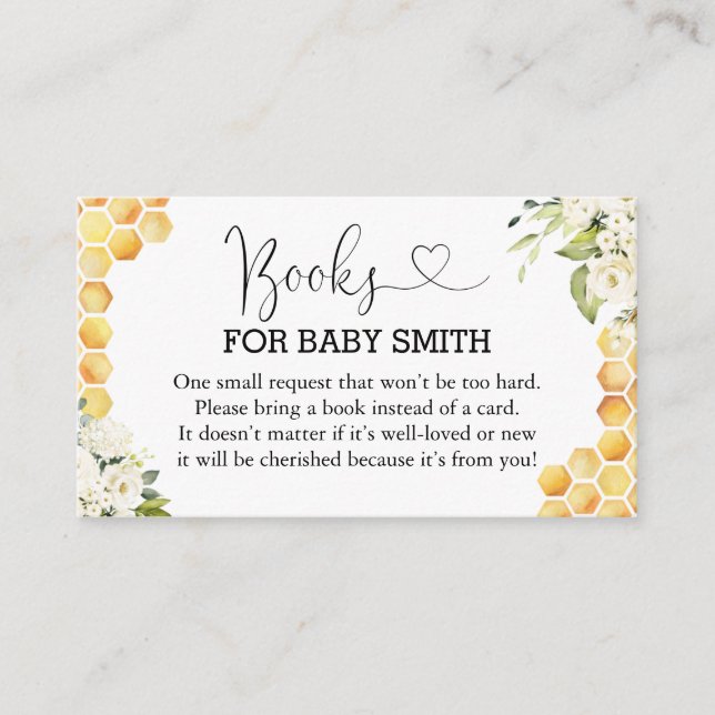 Cartão De Informações Livros de mamãe a abelha para a placa de gabinete  (Frente)