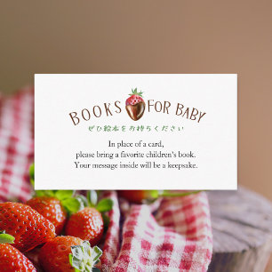 Cartão De Informações Livros de Morango Doce para Bebê