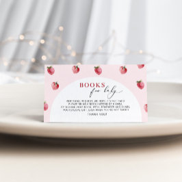 Cartão De Informações Livros de morango para bilhete de bebê