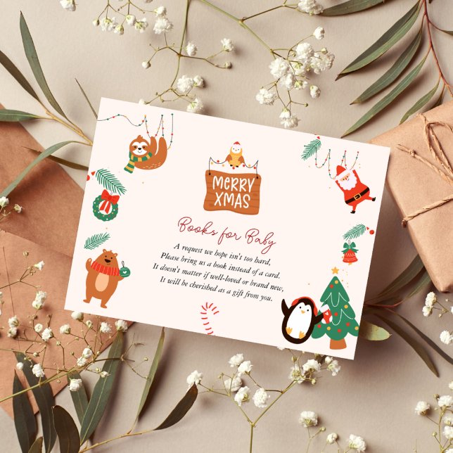 Cartão De Informações Livros de Papais noeis de Natal para Bebê (Criador carregado)