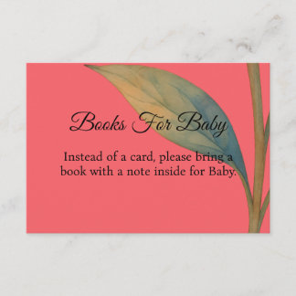 Cartão De Informações Livros de Peônia em Flor para Bebê