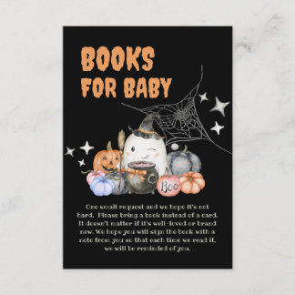 Cartão De Informações Livros de Pumpkin de Chá de fraldas de Halloween p