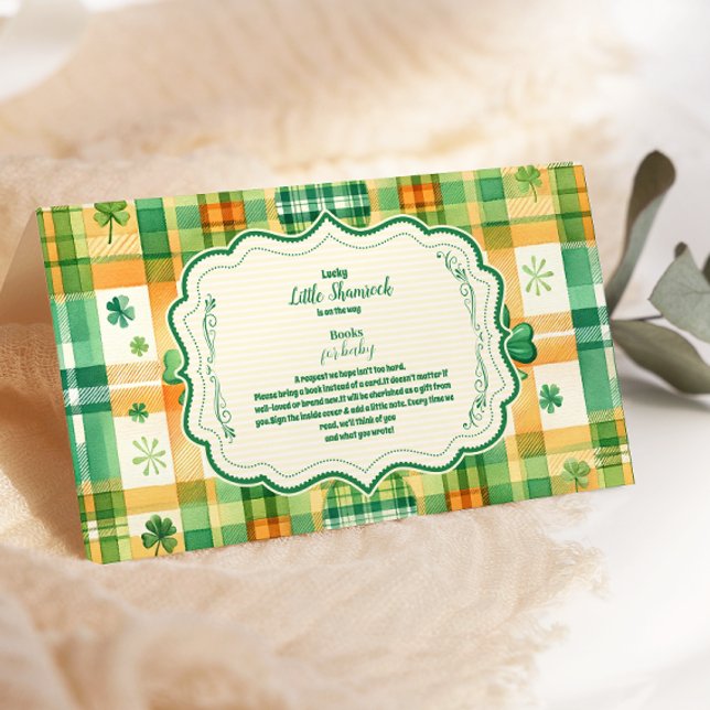 Cartão De Informações Livros de Shamrock Verdes para Bebê (Criador carregado)