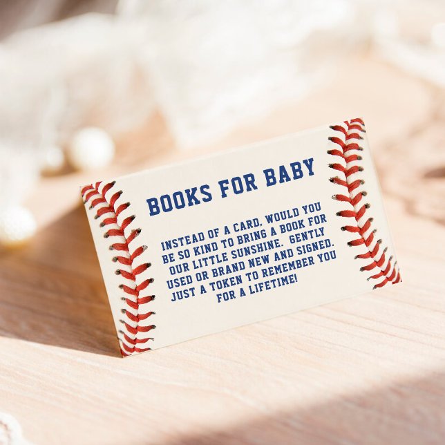 Cartão De Informações Livros de Solicitação de Softball de Baseball para (Baseball Softball Request Books for Baby Shower Enclosure Card)