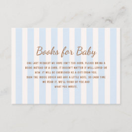 Cartão De Informações Livros de Stripes Azuis para Bebê