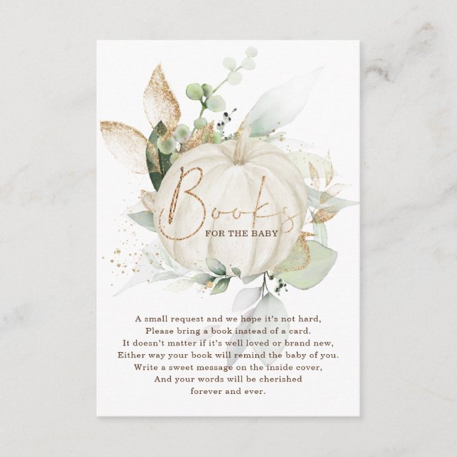 Cartão De Informações Livros de Trendy Eucalyptus Greenery Pumpkin para  (Frente)