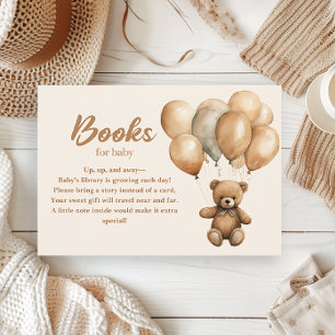 Cartão De Informações Livros de Ursinho de Pelúcia para Bebê Neutro