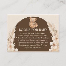 Cartão De Informações Livros de Urso de Pelúcia de Grama de Pampas Marro