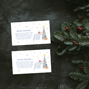 Cartão De Informações Livros de Urso Polar do Papai Noel de Inverno para