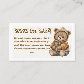 Cartão De Informações Livros de Urso Teddy Boho para Enclosure de Chás d