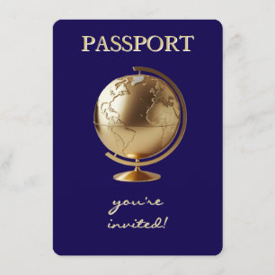 Cartão De Informações Livros de Viagem Passaporte Globo de Ouro para Beb