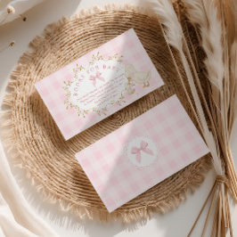 Cartão De Informações Livros de Xadrez Rosa Silly Goose para bebê