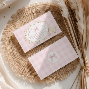 Cartão De Informações Livros de Xadrez Rosa Silly Goose para bebê