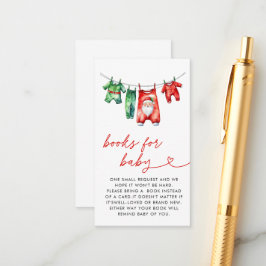Cartão De Informações Livros do Bebê para Chá de Bebê do Papai Noel do N