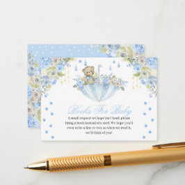 Cartão De Informações Livros do Ursinho do Guarda-Chuva Azul para Bebê