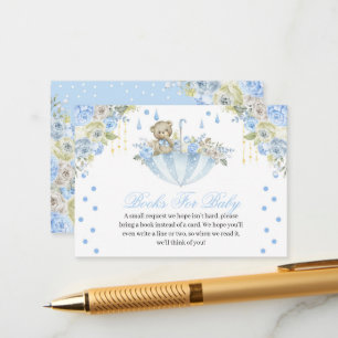 Cartão De Informações Livros do Ursinho do Guarda-Chuva Azul para Bebê