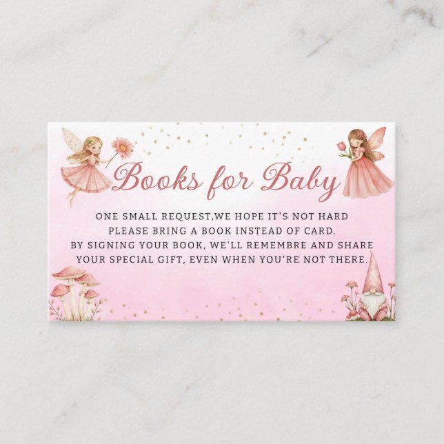 Cartão De Informações Livros Fleosos, Rosa, Fácil, para bebês (Frente)