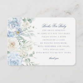 Cartão De Informações Livros Florais Azuis para Bebê em Bloom Hydrangea