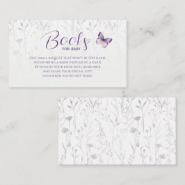 Cartão De Informações Livros Florais de Borboleta de Flor Selvagem para