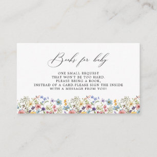 Cartão De Informações Livros Florais De Flores Coloridas Modernas Para B